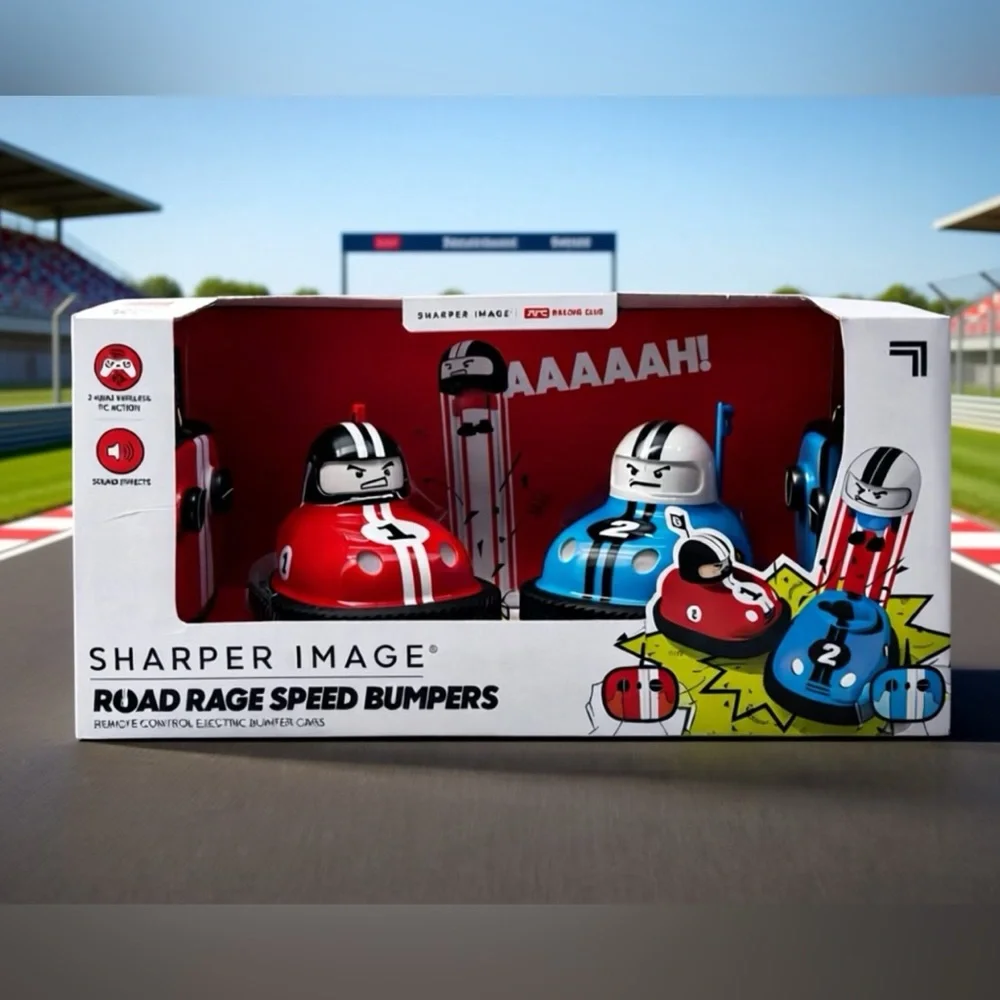 Sharper Image Road Rage Speed Bumpers RC Ejecting Bumper Cars Set - NIB/NWT